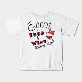 Epcot Food and Wine Festival Minnie Mouse Kids T-Shirt